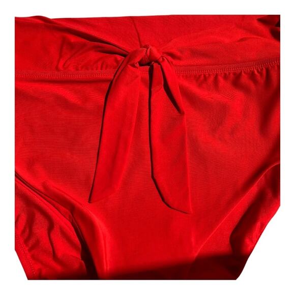 Antonio Melani NWT Maui High Waist Tie Front Red Full Coverage Bikini Bottom XL - Picture 3 of 9